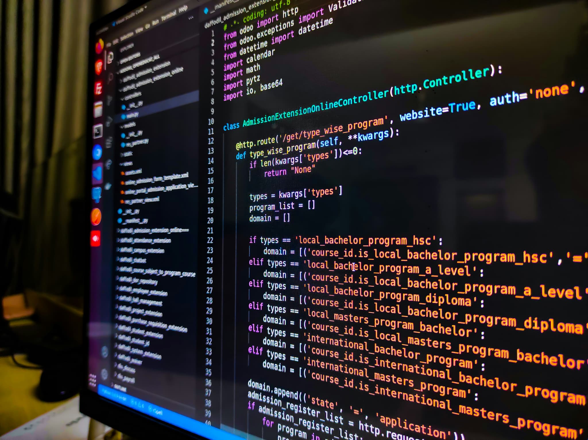 software development software code close up on monitor